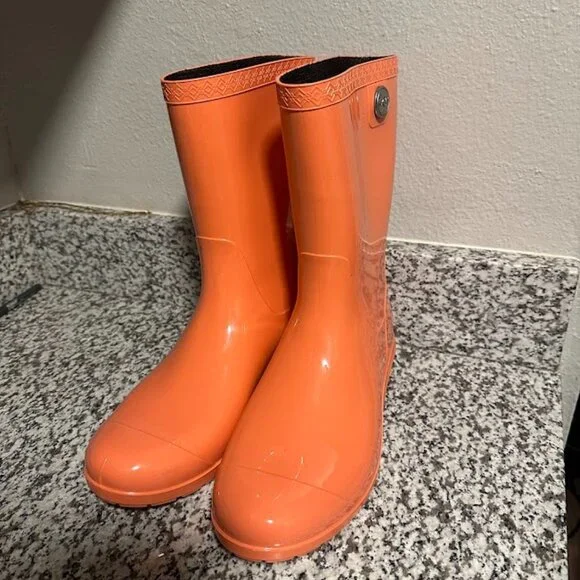 UGG Shoes Ugg Womens Orange Waterproof Rain Boots Size Poshmark